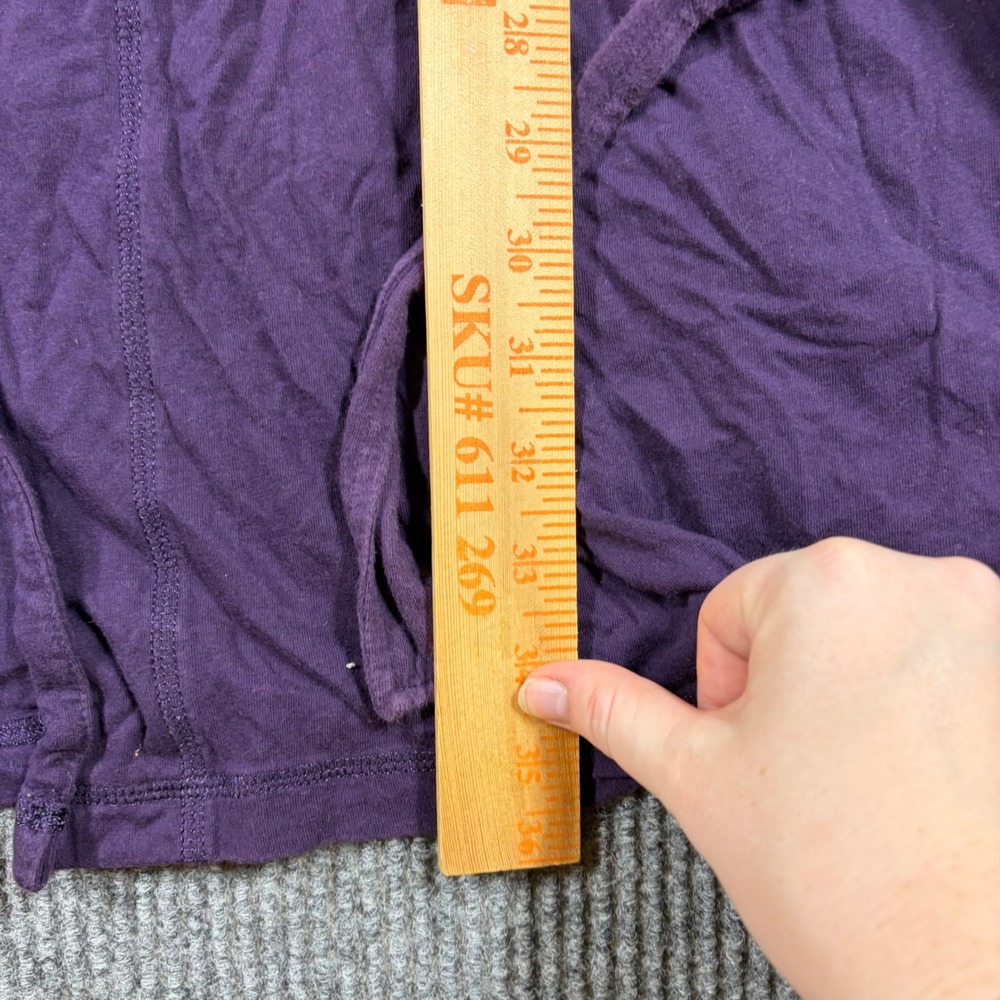 Jockey Robe Womens 2X Purple Cotton Short Sleeve Open Front Tie Waist Lounge - Picture 5 of 6